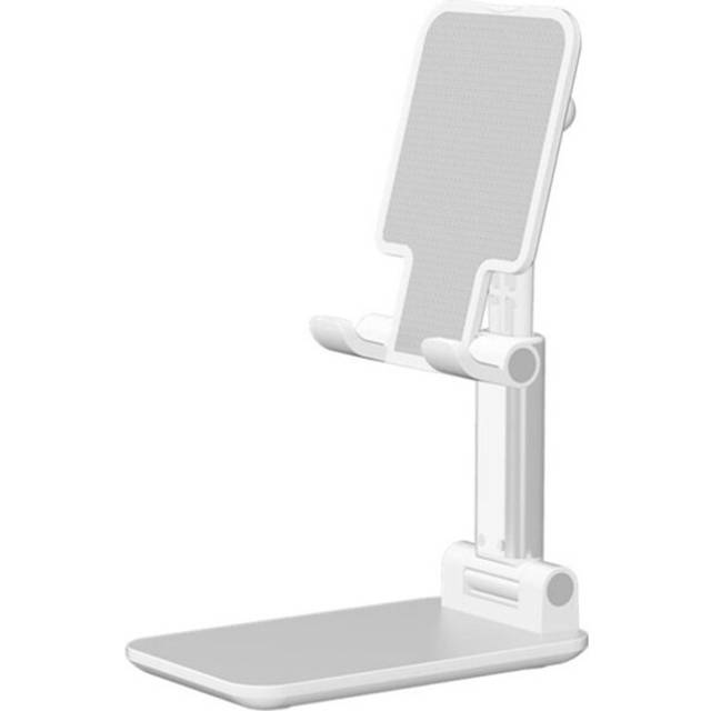 Telescopic Folding Mobile Phone Bracket Aluminum Alloy Flat Universal Tablet Desktop Stand white