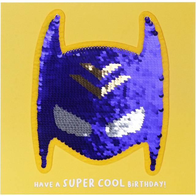 Shine Sequin Superhero Birthday Card with Peel Off Patch