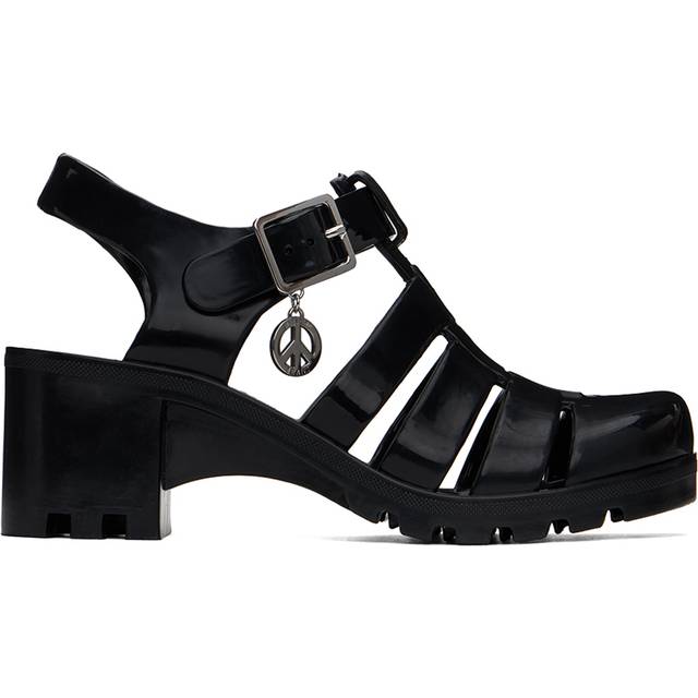 Moschino Jeans Black Jelly Heeled Sandals - A0555 Black - IT 37