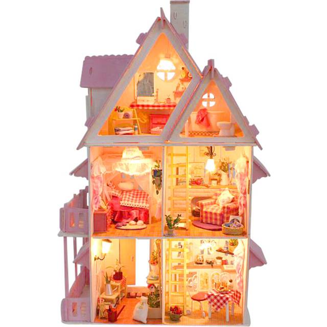 Large Wooden Kids Doll House Barbie Kit Girls Play Dollhouse Mansion Furniture