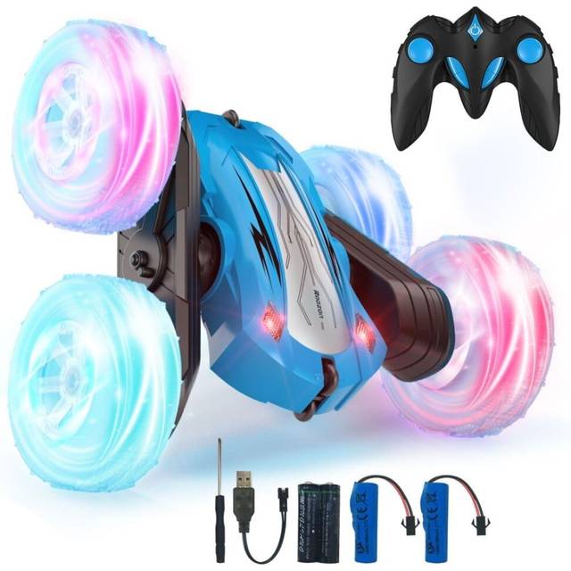 Remote Control Cars for Kids Toys 6+ Years Old Boys,Stunt Cars Wheel Lights Rc Car,Christmas Birthday Gift Boy Girls Age 6+ Years (Blue)