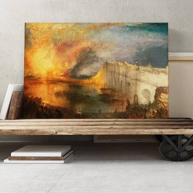 The Burning of the Houses of Commons&#39; by J.M.W. Turner Painting Print on Canvas (70cm H x 100cm W)