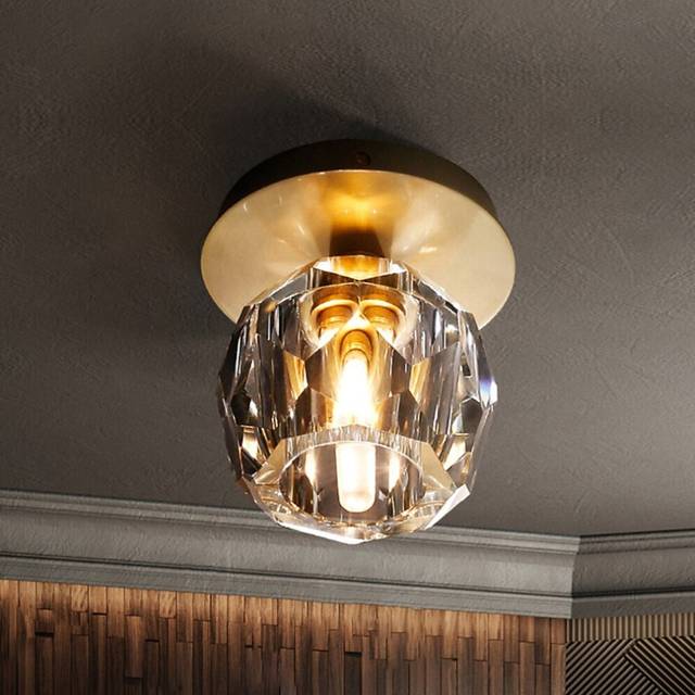 12 cm LED Crystal Corridor Ceiling Light Nordic Unique Design Flush Mount Lights Brass 110-240 V