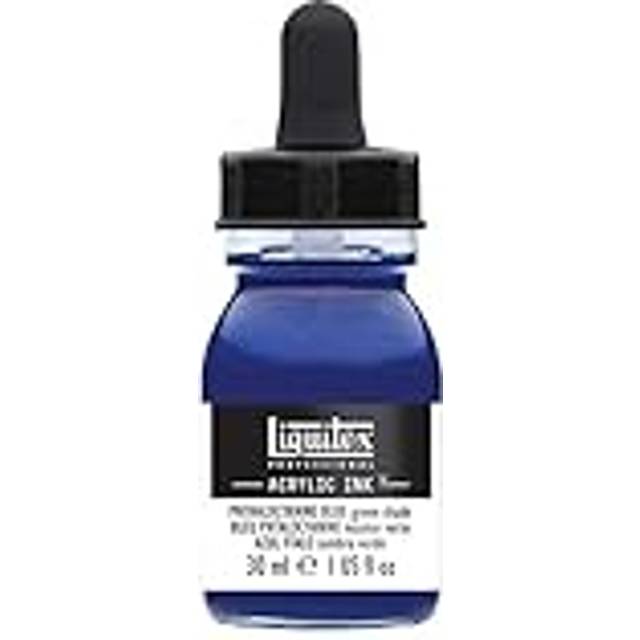 Liquitex 4260316 flytande professionella akrylfärger – bläck bläckflaska, 30 ml, högpigmenterad airbrushfärg, ftalocyaninblå grön ton