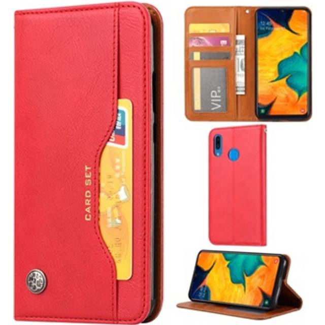 Card Set Serie Samsung Galaxy A20e Plånboksfodral - Röd