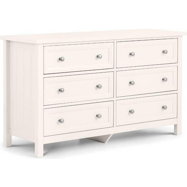 Maine - 6 Drawer Chest - White - Wooden - Happy Beds