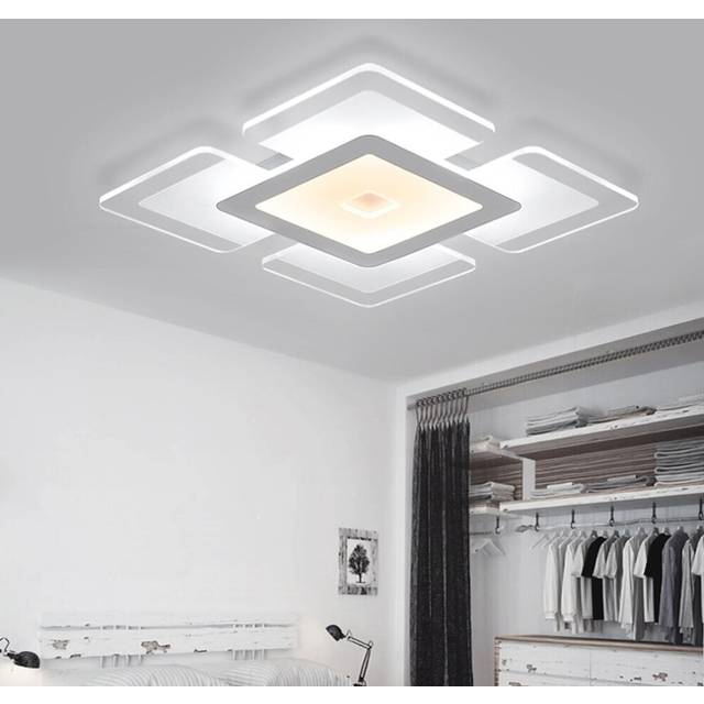 42 cm Geometric Flush Mount Ambient Light Acrylic LED Dimmable Ceiling Light With Remote Control 90-240V LED Light Source Included