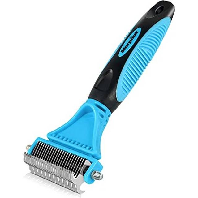 Dog Grooming Brush, Dog Dematting Comb Tool, Cat Comb - 23+12 Double Sided Teeth Blade Dog Undercoat Rake Comb for Small Medium & Large Dogs