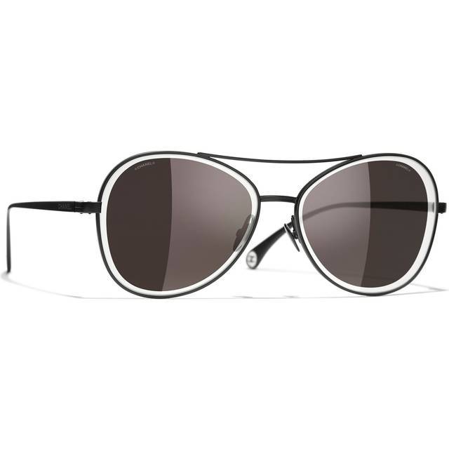CHANEL Pilot Sunglasses CH4260, Matte Black/Mirror Black