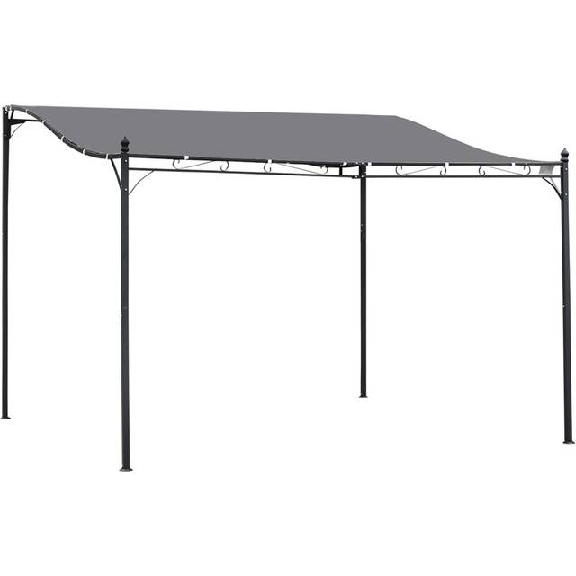 Outsunny 4 x 3 Canopy Metal Gazebo - Grey - 15 x 36 x 225cm