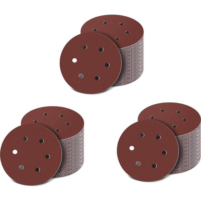 150mm Sanding Disc, 6 Inch Hook and Loop Sanding Pads, 300 Pcs Sandpaper Set Assorted Grits for Random Orbital Sander