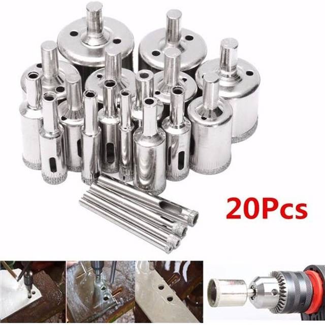 20pcs 4-40mm Diamond Hole Saw Drill Bit Set for Tiles Ceramic Glass Marble