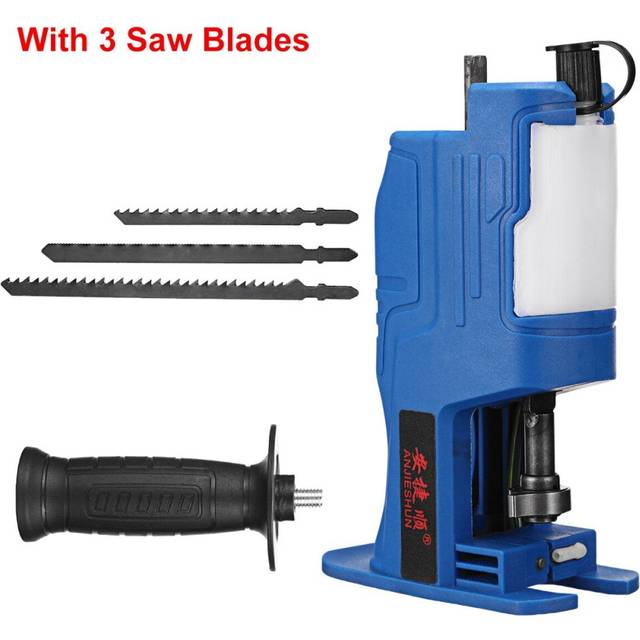 (With 3 Saw blades) Reciprocating Saw Attachment for Electric Drill Wood Metal Cutting Tool