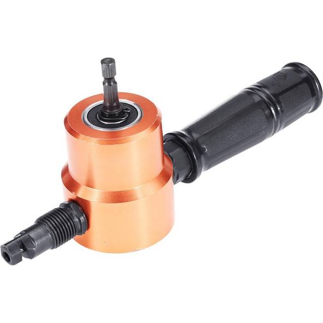 7Pcs Upgrade 360 Degree YT-160AS Double Head Metal Sheet Nibbler Cutter Drill Attachment with Step Drill Cutting Accessories Set for Electric Drill