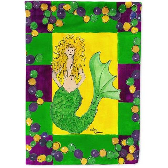 """""Caroline's Treasures 8036CHF Mardi Gras Mermaid Flag Canvas  Large  Multicolor"""""