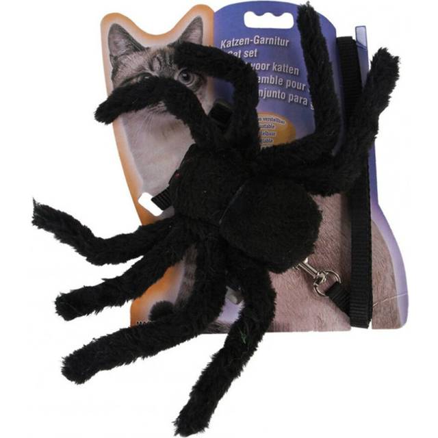 Pet Spider Shape Chest Strap Leash for Cat Halloween Christmas Wear black_One size