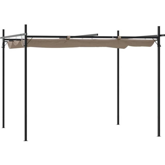 Audrius Metal BBQ Gazebo - Taupe (292cm H x 295cm W x 230cm D)