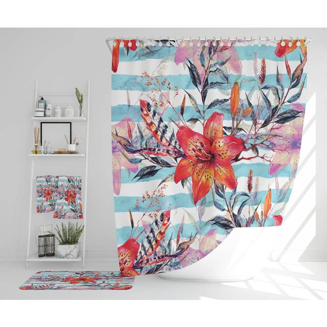 Nessrine Polyester Shower Curtain Set (167cm H X 167cm W)