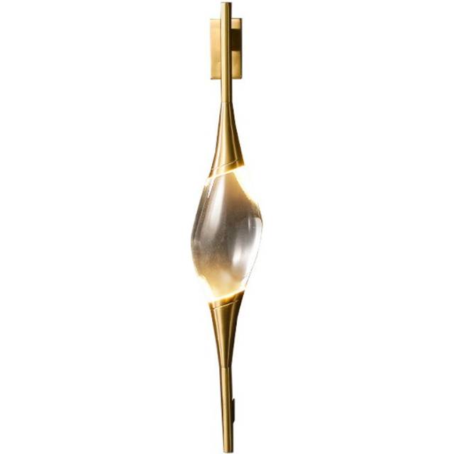 Nordic Post Modern Rugby Shape Luxurious Brass Crystal Wall Lamp Living Room Background Wall Sconce Bedroom Study Light Fixture