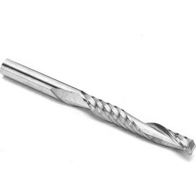 1/8 Inch Shank Single Flute End Mill Cutter Tungsten Steel CNC/PCB Engraving Bit 3.175x22mm