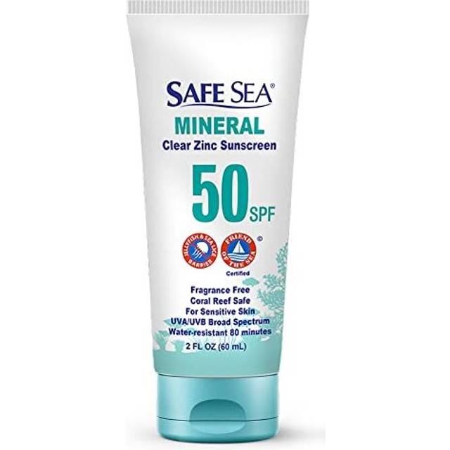 Zinc Oxide Sunscreen SPF50 | Clear Mineral Face Sunscreen Without White Cast | Anti-Jellyfish Sting Protective Lotion | Coral Reef Safe | Travel Size
