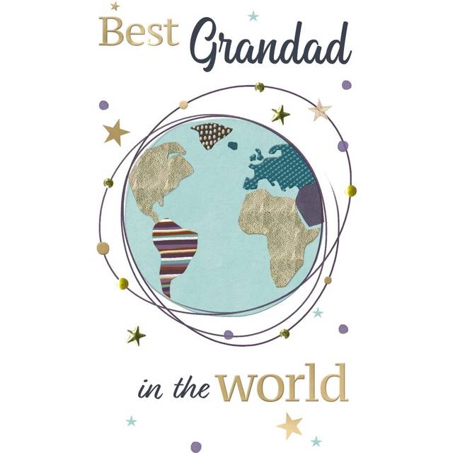 Best Grandad In The World Birthday Card Embellished Champagne Greeting Card