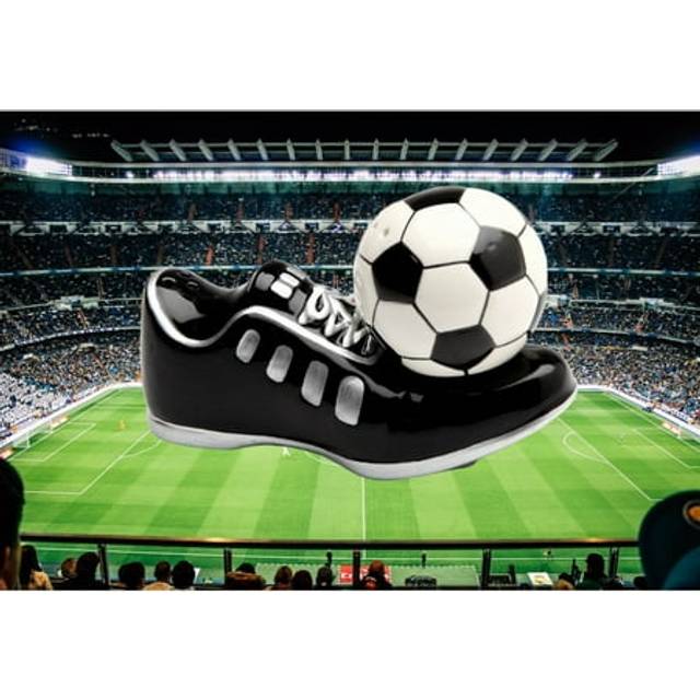 CG Magnetic Soccer Shoes with Ball Salt and Pepper Shakers  Black  4 1/2 x 1 3/4 x 3H (SSCG10466)