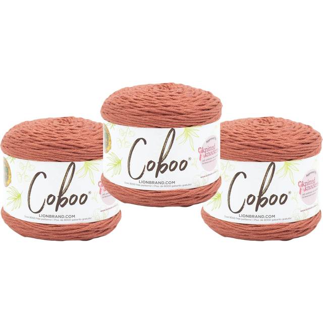 Lion Brand Yarn Coboo  Soft Yarn for Knitting  Crochet  and Crafts  Russet  3 Pack