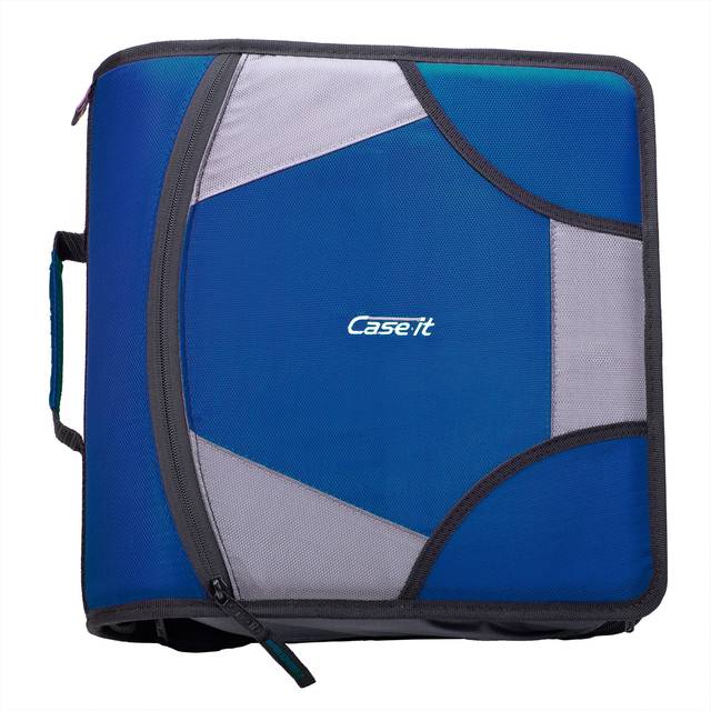 Case-it The King Sized Zip Tab Zipper Binder - 4 Inch D-Rings - 5 Subject File Folder - Multiple Pockets - 800 Sheet Capacity - Comes with Shoulder St