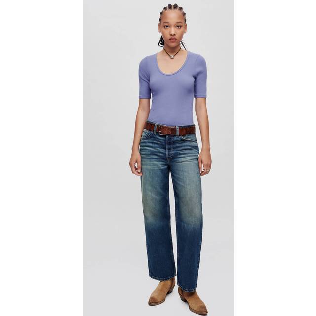 Re/Done Ribbed Scoop Neck T-Shirt