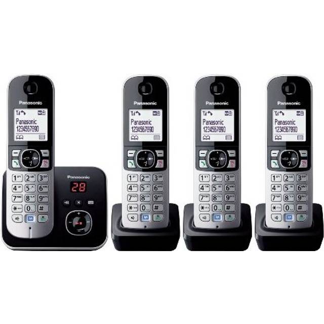 KXTG6824EB Quad DECT Phone  BlackSilver