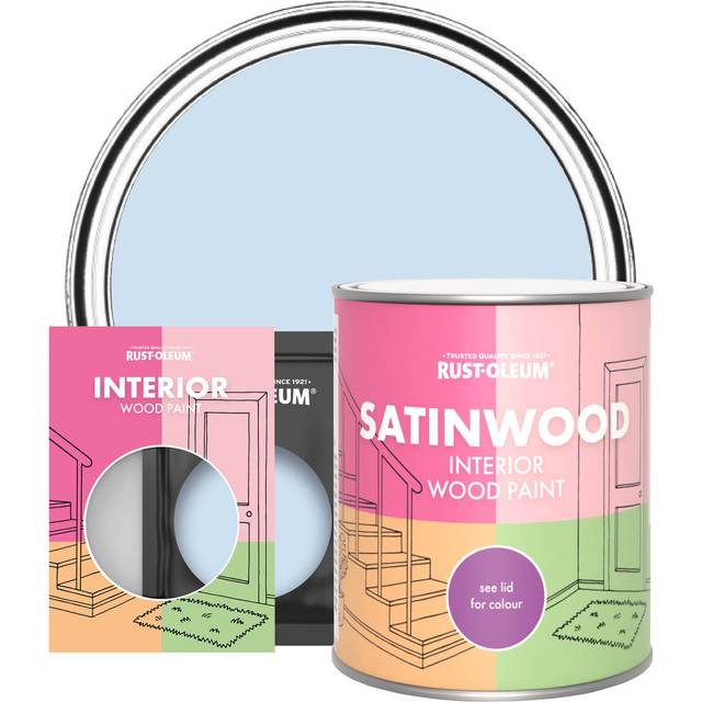 Rust-Oleum Interior Wood Paint, Satinwood - Powder Blue - 750ml