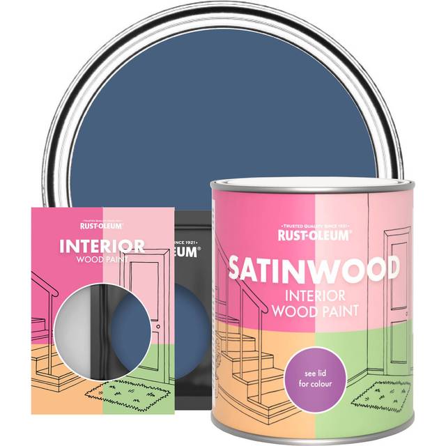 Rust-Oleum Interior Wood Paint, Satinwood - Ink Blue - 750ml