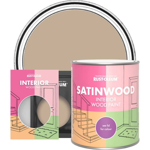 Rust-Oleum Interior Wood Paint, Satinwood - Salted Caramel - 750ml - Brown