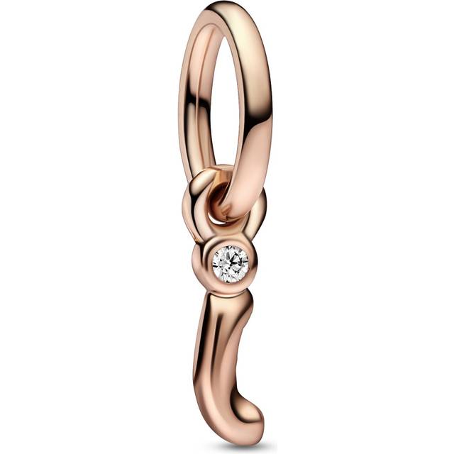 Pandora Moments 14K Rose Gold Plated Cz I Script Charm