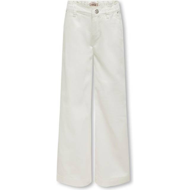 Only Kids Girls Comet Wide Leg Jeans - White, White, Size Age: 12 Years - age: 12 YEARS
