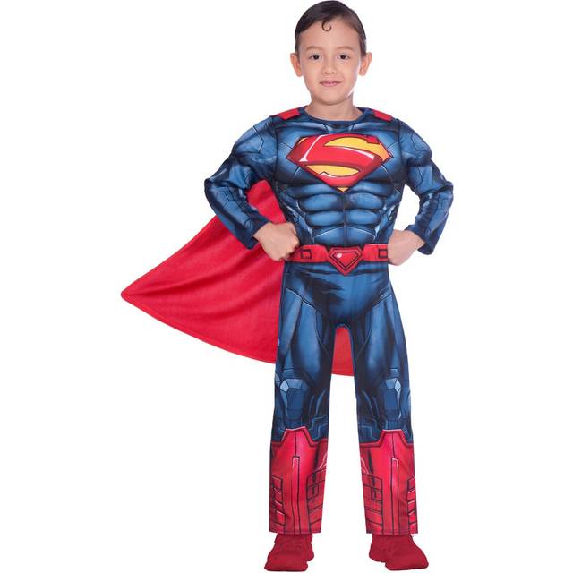 Amscan 6609072 Child Boys Official Warner Bros DC Comics Licensed Superman Classic Fancy Dress Muscle Costume (8-10 years)