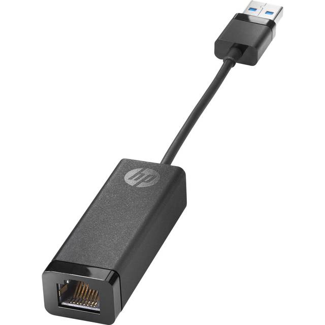 HP USB 3.0 till Gigabit G2-nätverksadapter, 10/100/1000 Mbps dataöverföringshastighet, för bärbar dator, Ethernet-gränssnitt, svart