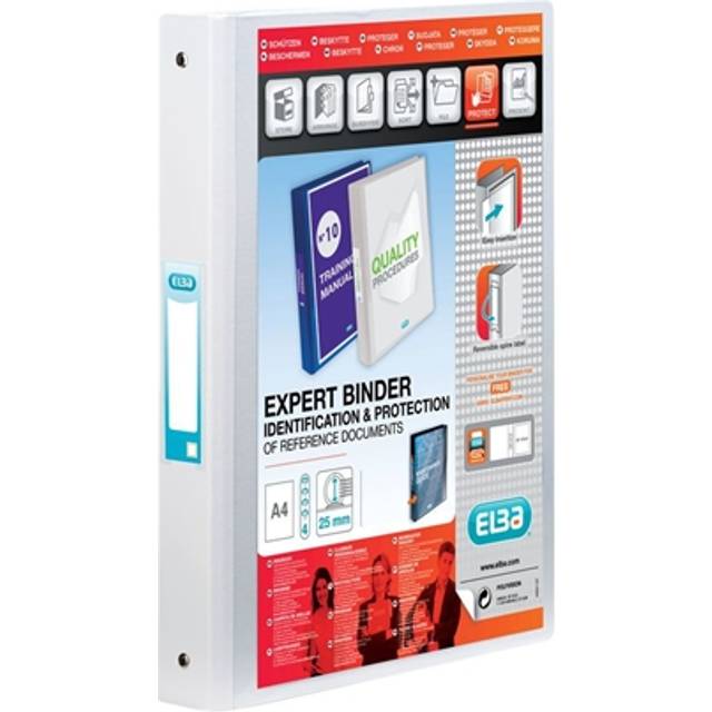 Elba Vision 25mm 4 O-Ring Binder PVC A4 White
