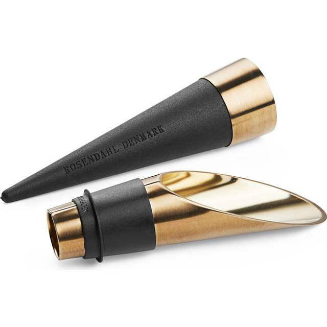 Grand Cru Bareware wine cork and pouring spout 2 pieces, Black-patinated steel