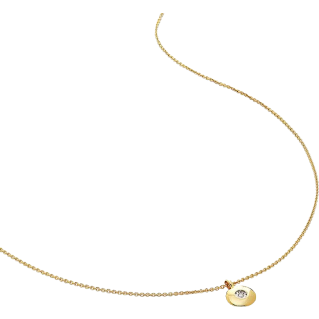 Monica Vinader Womens Yellow Gold April Birthstone 18ct Gold-plated Vermeil Sterling-silver and Diamond Pendant Necklace - YELLOW GOLD
