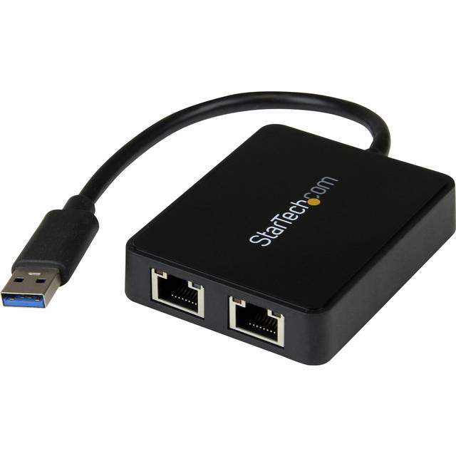 StarTech.com USB 3.0 Till Gigabit Ethernet-Adapter Med Dubbla Portar - 10/100/1000 - LAN-Nätverk NIC-Adapter (USB32000SPT)
