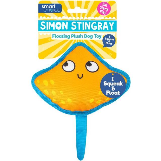 Orange Stingray Summer Floating Pet Toy  Squeaker Dog Puppy Soft