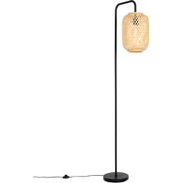 Qazqa - Oriental Floor Lamp Black with Bamboo - Yvonne
