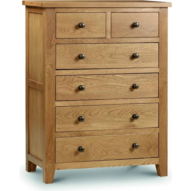 Marlborough - 4 + 2 Drawer Chest - Oak - Wooden - Happy Beds