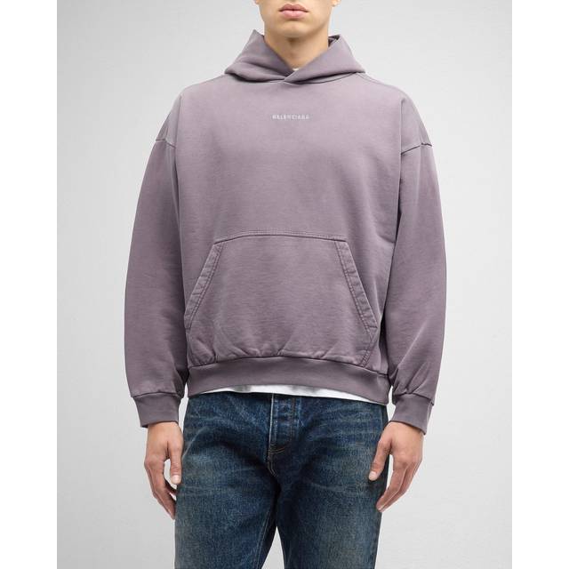 Balenciaga Back Hoodie Medium Fit - Purple - Men's - - Cotton