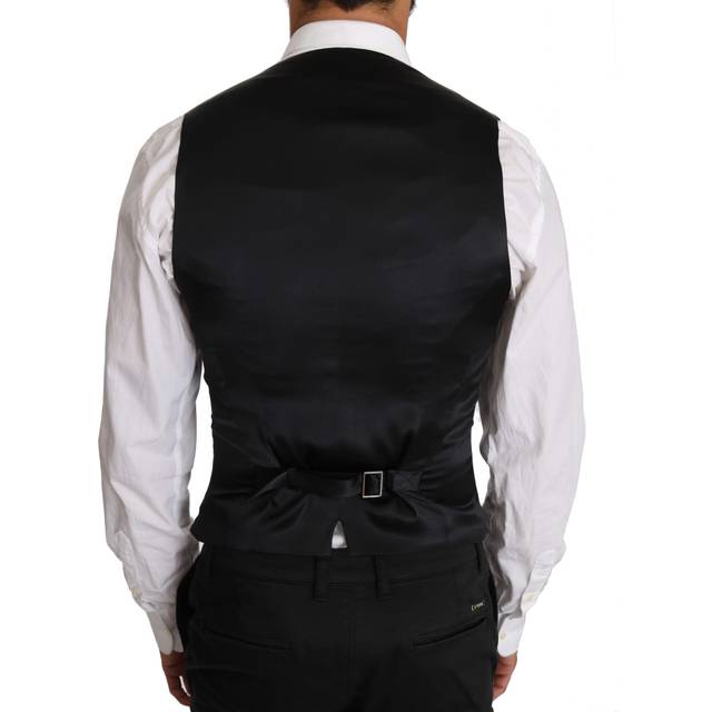 Dolce & Gabbana Gray Wool Double Breasted Waistcoat Vest - IT46 | S (IT46 | S)