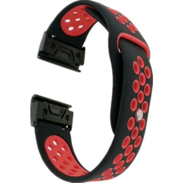 Garmin Fenix 5 / Forerunner 935 22mm tvåfärgat klockband av silikon - Svart / Röd
