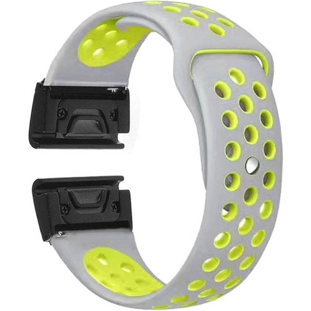 Garmin Fenix 5 / Forerunner 935 22mm tvåfärgat klockband av silikon - Silver / Gul