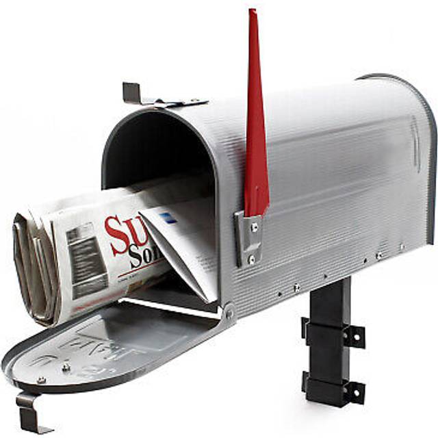 US Mailbox Post Letter Box American Design Silver-grey with Wall Mount